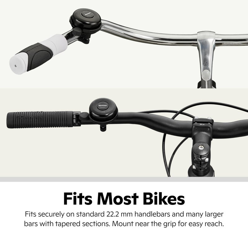 Schwinn Classic Bike Bell, Black, Stylish Ringer for Bikes, Easy Universal Handlebar Mount, Audible Sound for Safety, Lightweight Bicycle Bell for Adults and Kids - Image 5